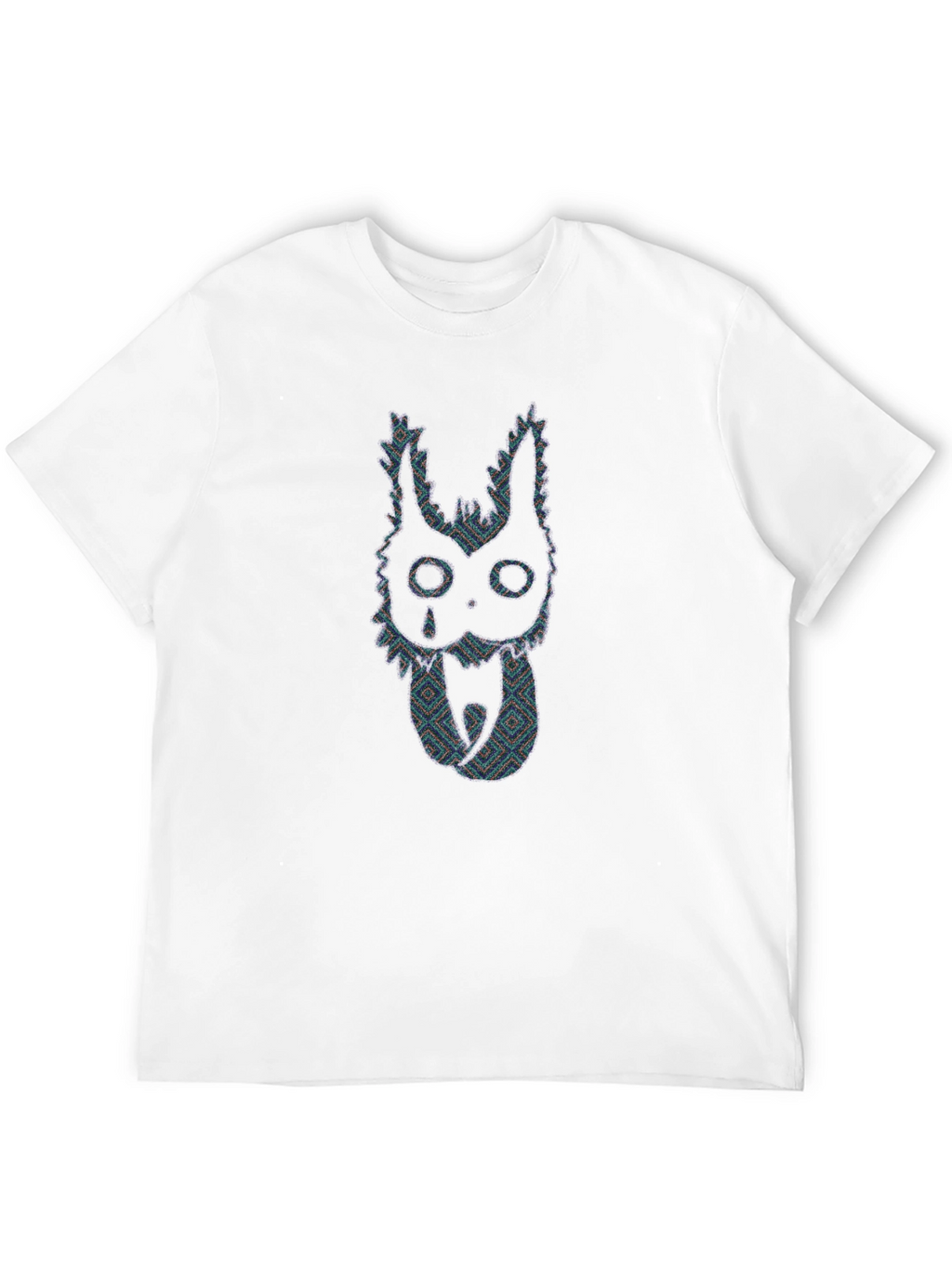 Abstract Crying Creature Graphic Tee - Black