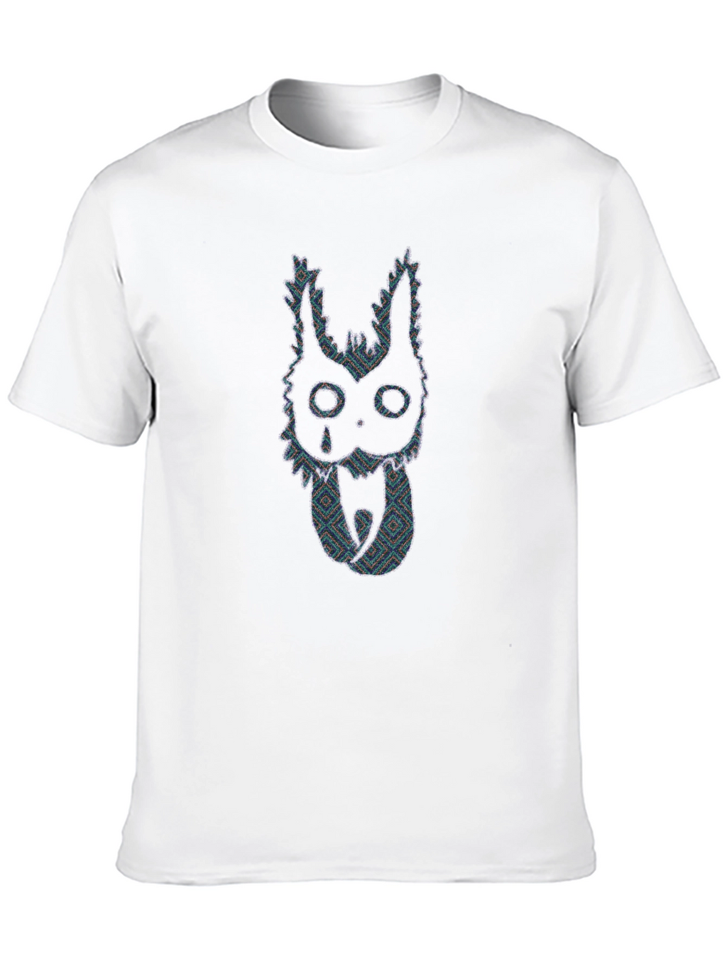 Abstract Crying Creature Graphic Tee - Black