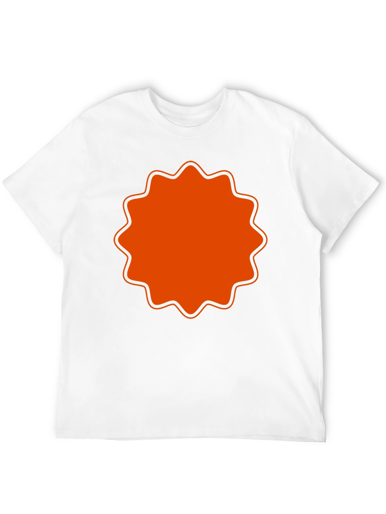 Mens Black T-Shirt with Orange Starburst Design