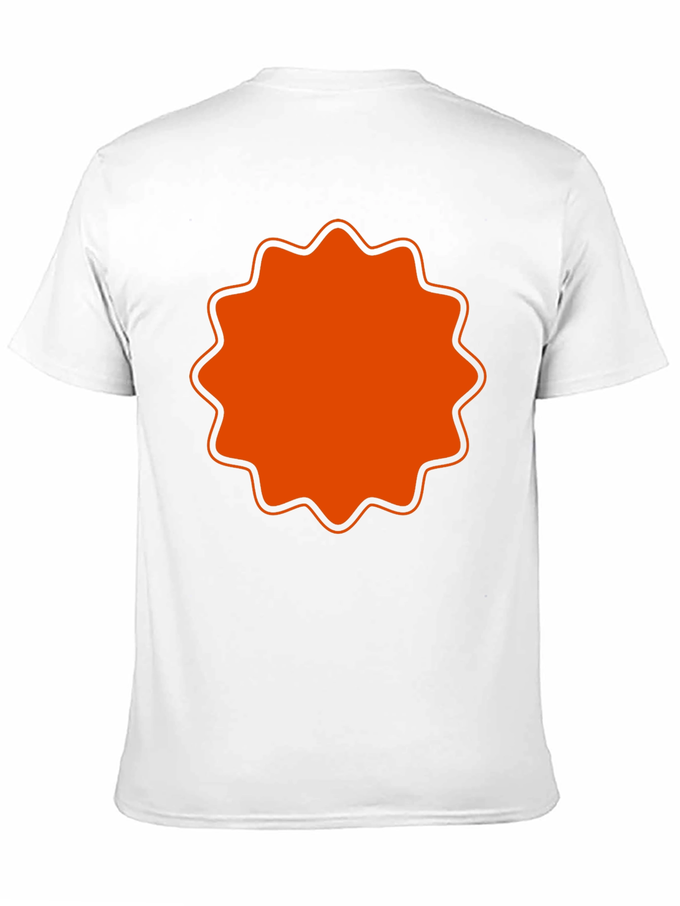 Mens Black T-Shirt with Orange Starburst Design