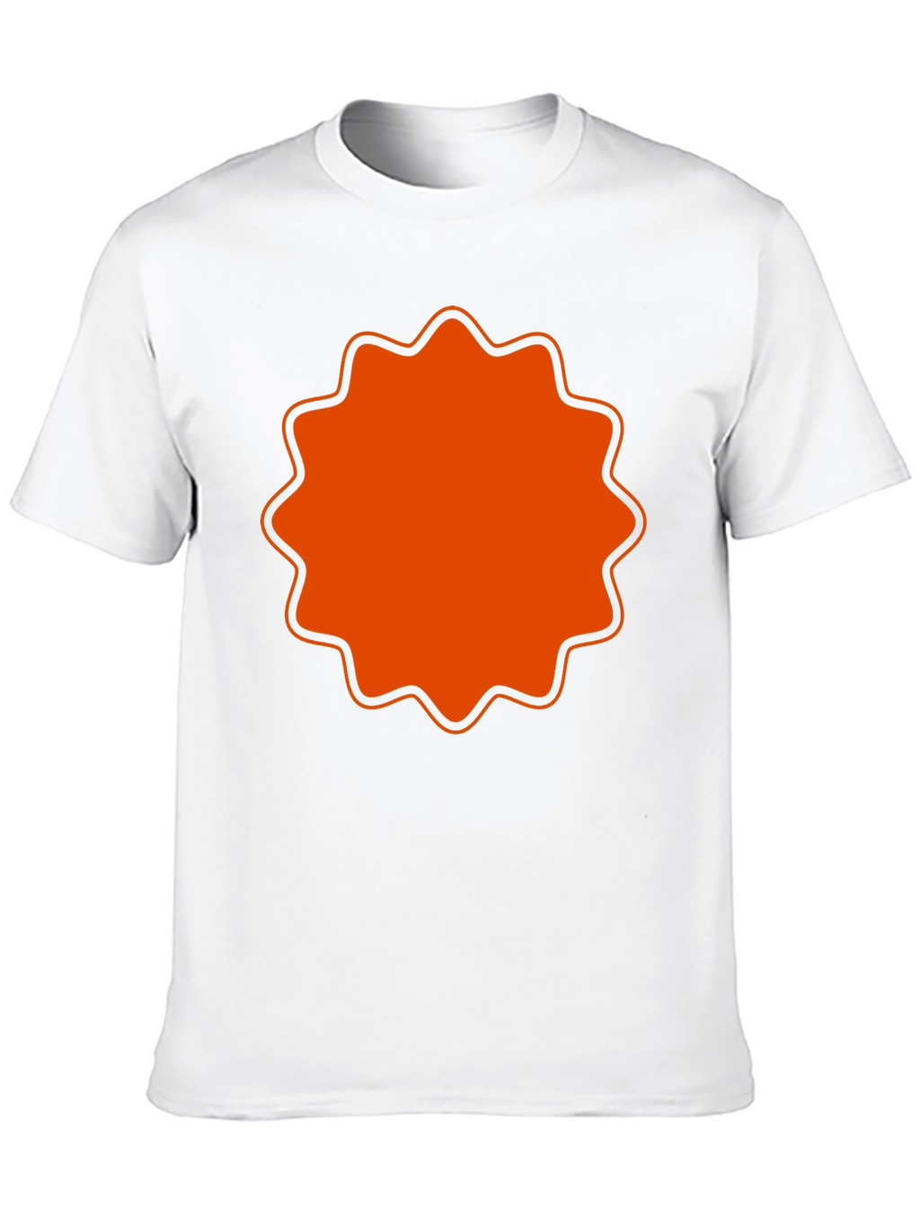 Mens Black T-Shirt with Orange Starburst Design