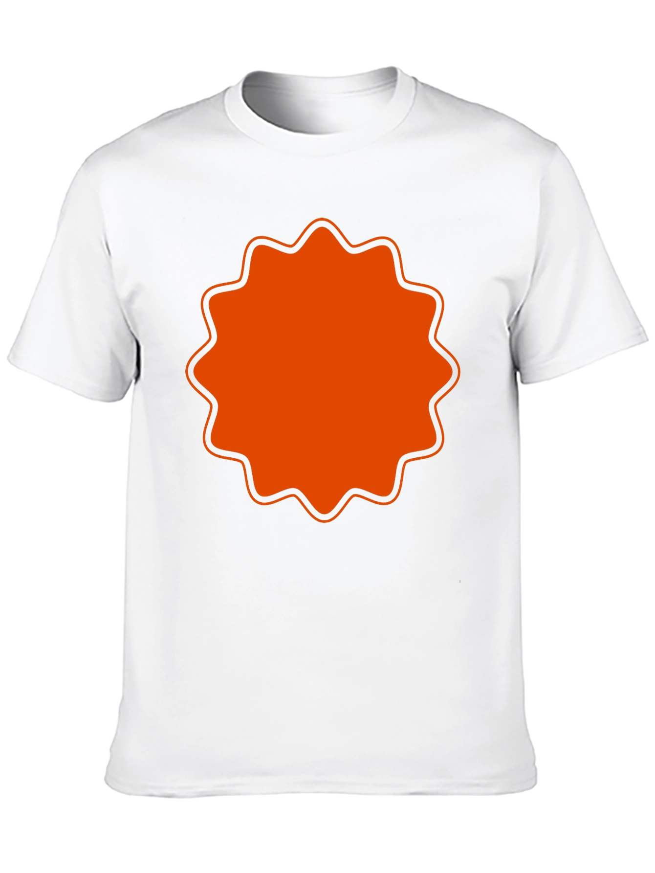 Mens Black T-Shirt with Orange Starburst Design