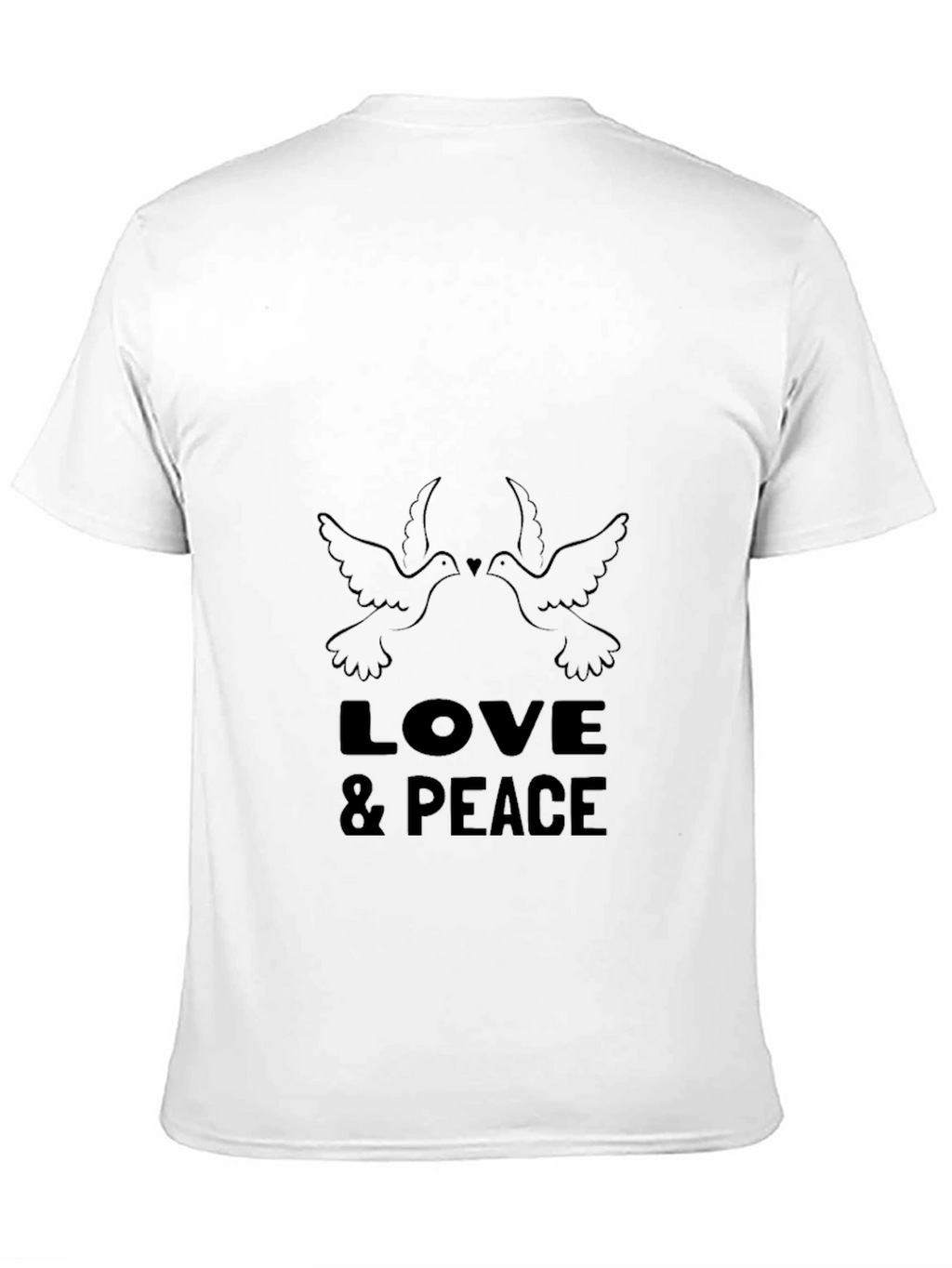 Love & Peace Dove Graphic Black T-Shirt