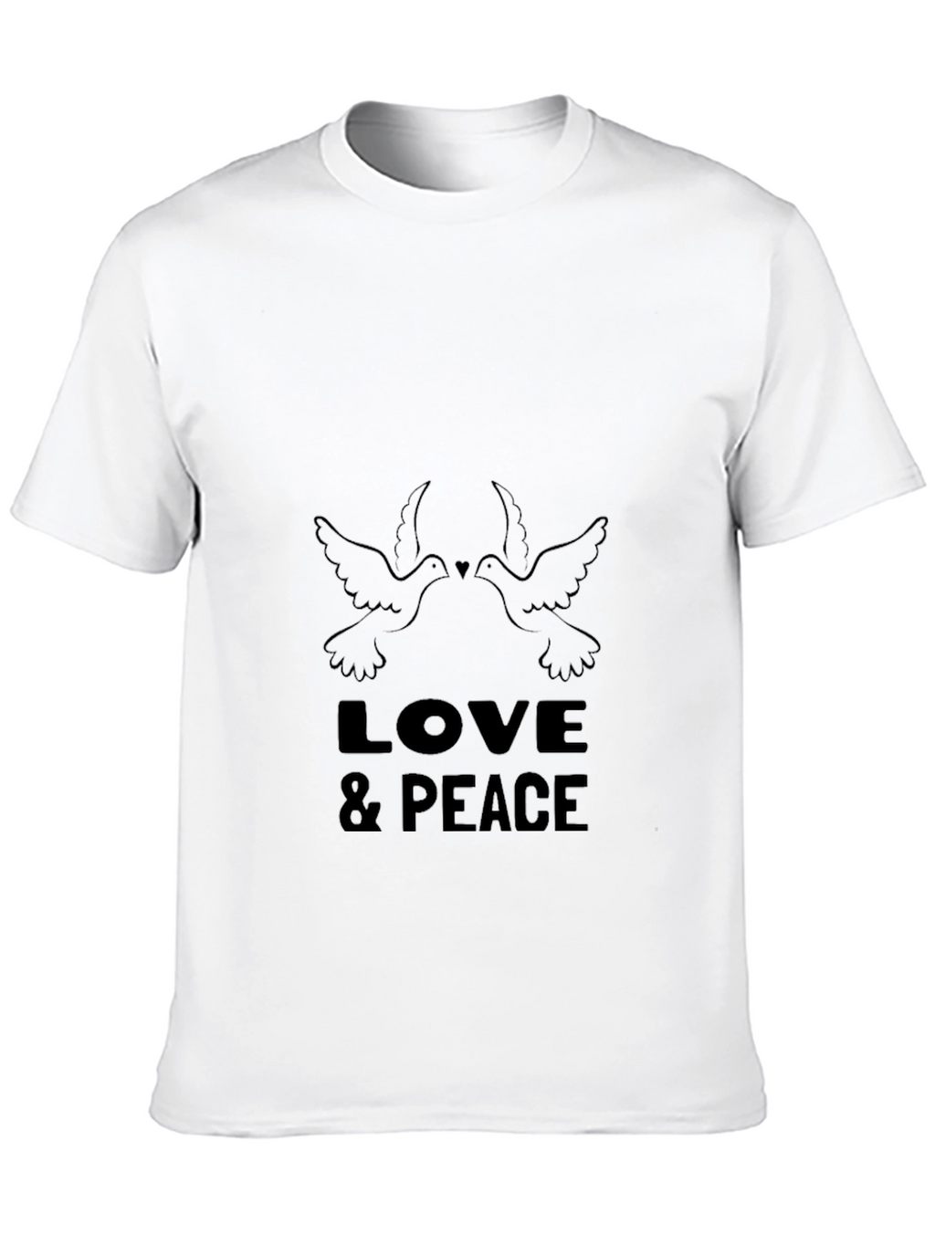 Love & Peace Dove Graphic Black T-Shirt