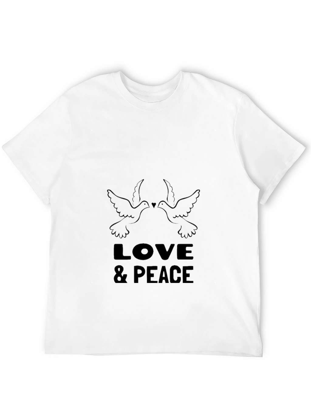 Love & Peace Dove Graphic Black T-Shirt