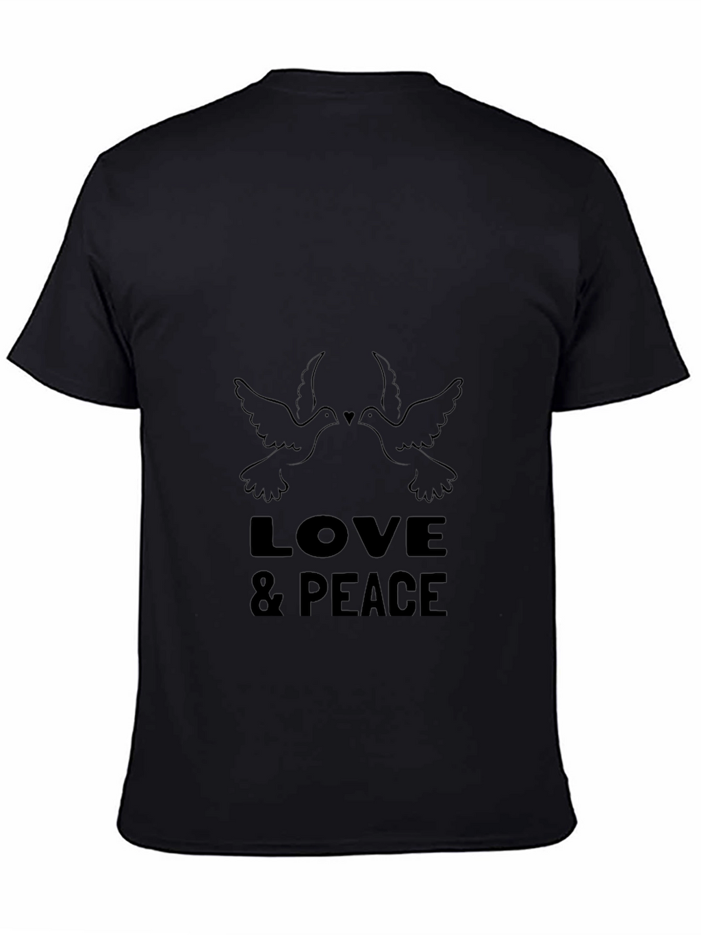 Love & Peace Dove Graphic Black T-Shirt