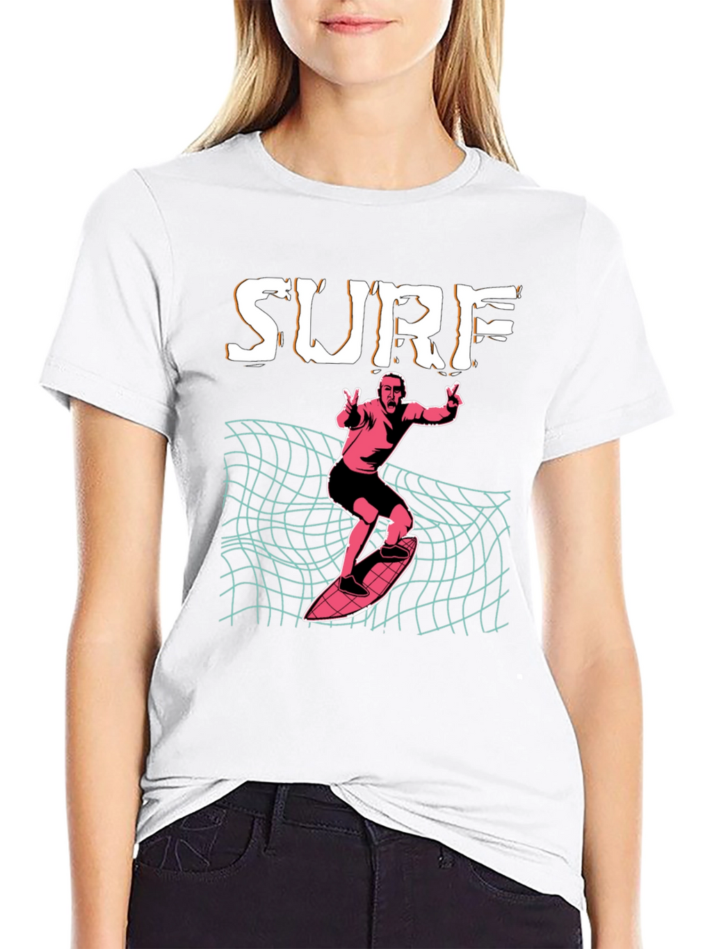 Surf T-Shirt: Retro Wave Design