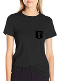 Mens Black T-Shirt w/ Fire Extinguisher Pocket Graphic