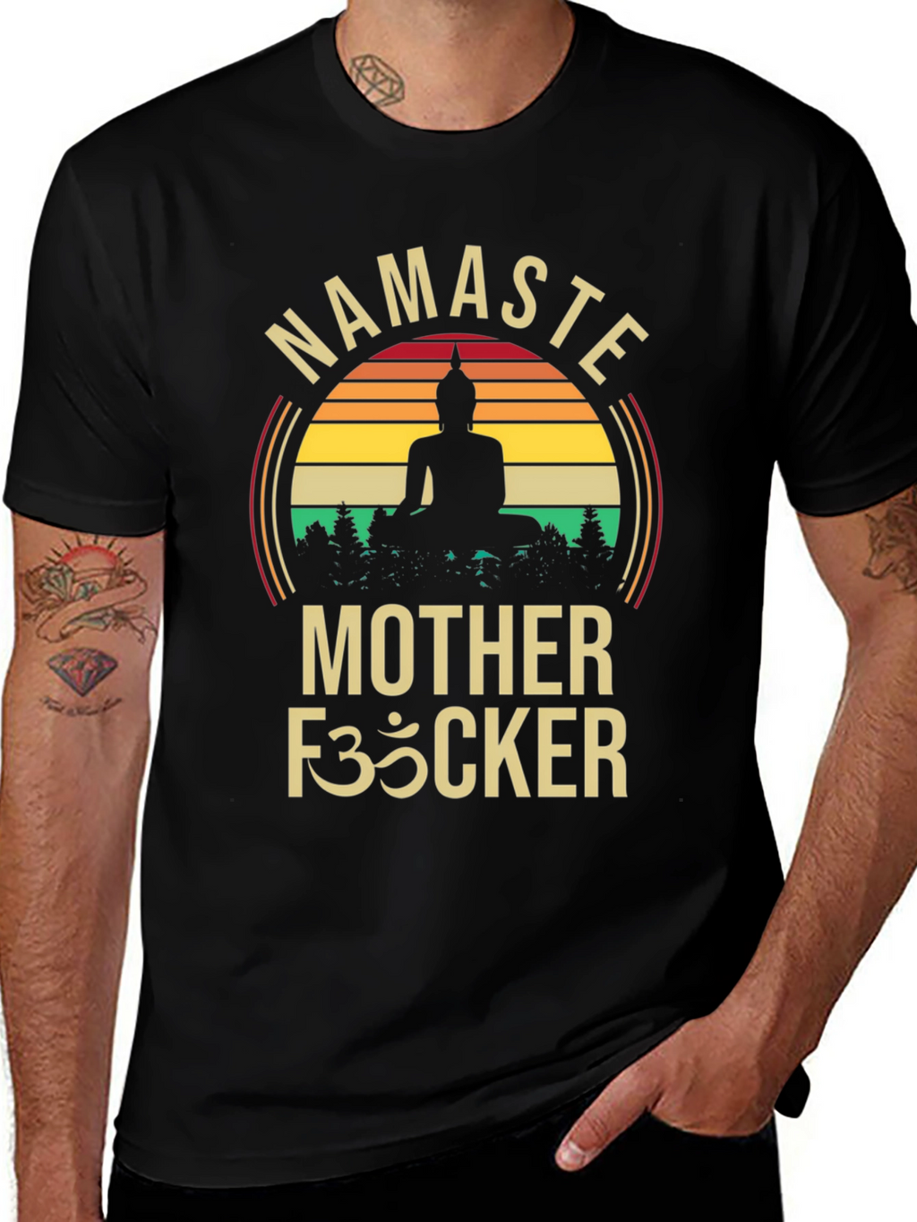 Namaste Mother F35cker Buddha Graphic T-Shirt