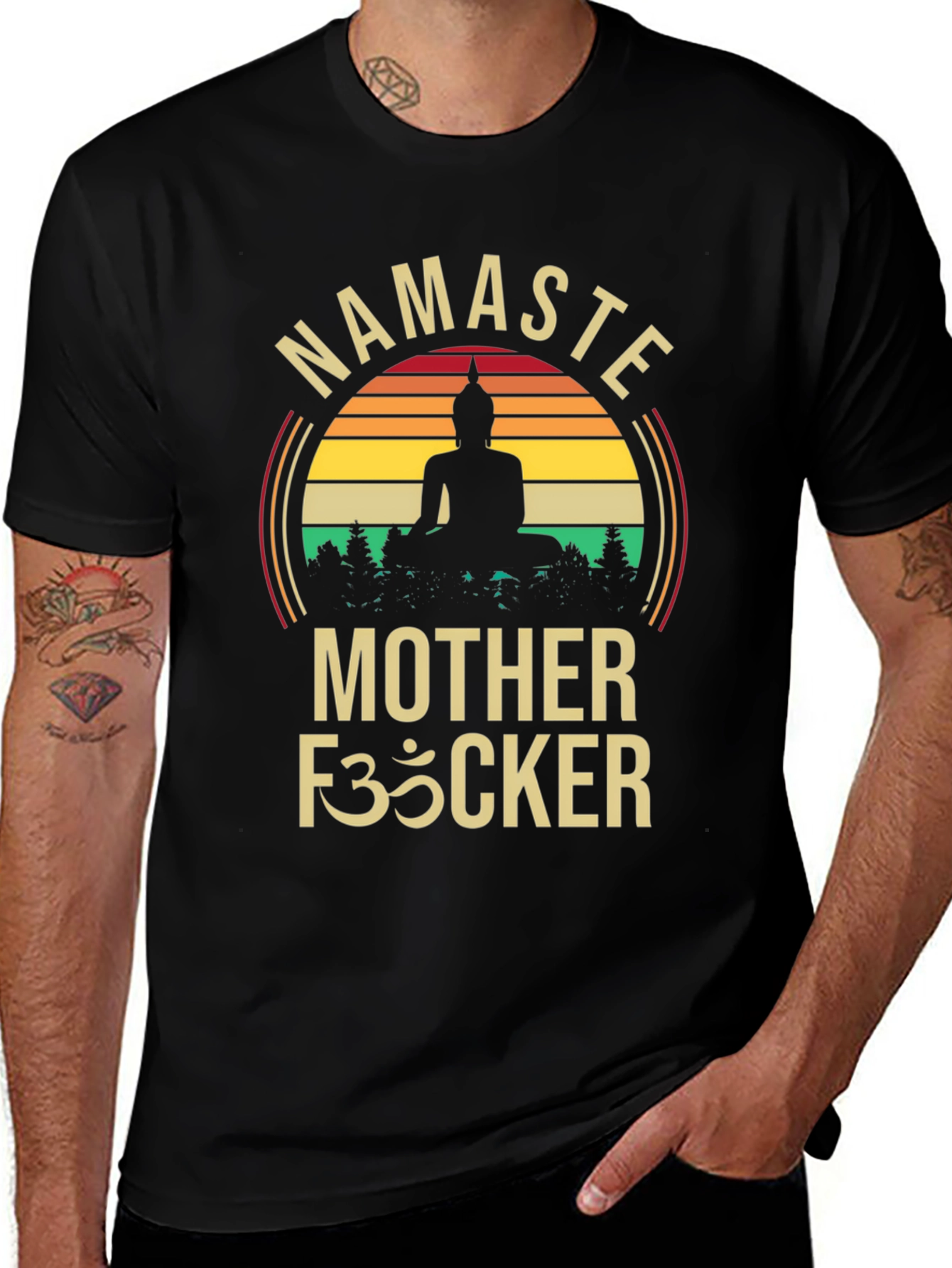 Namaste Mother F35cker Buddha Graphic T-Shirt