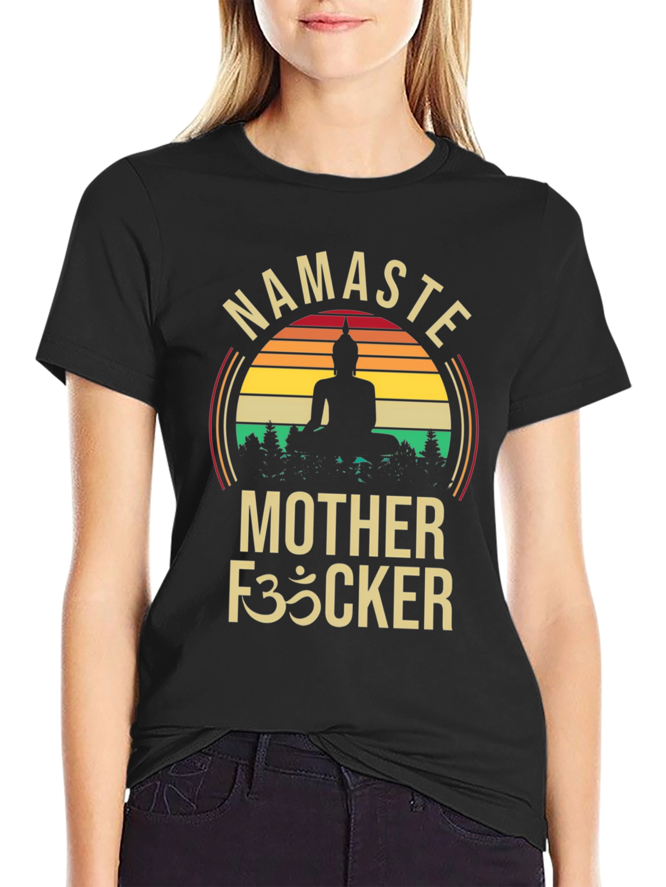 Namaste Mother F35cker Buddha Graphic T-Shirt