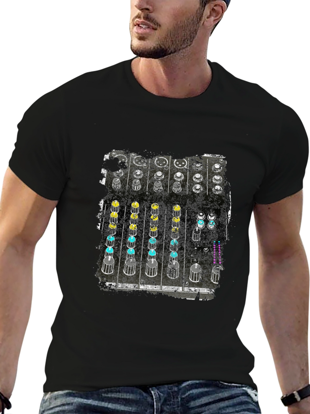 DJ Mixer Graphic Tee - Black Cotton T-Shirt