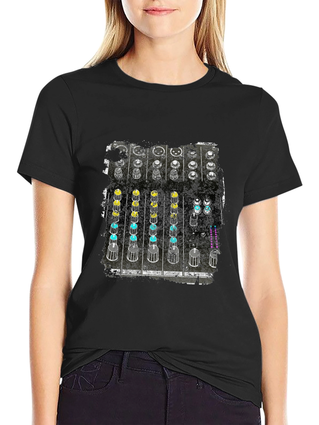 DJ Mixer Graphic Tee - Black Cotton T-Shirt