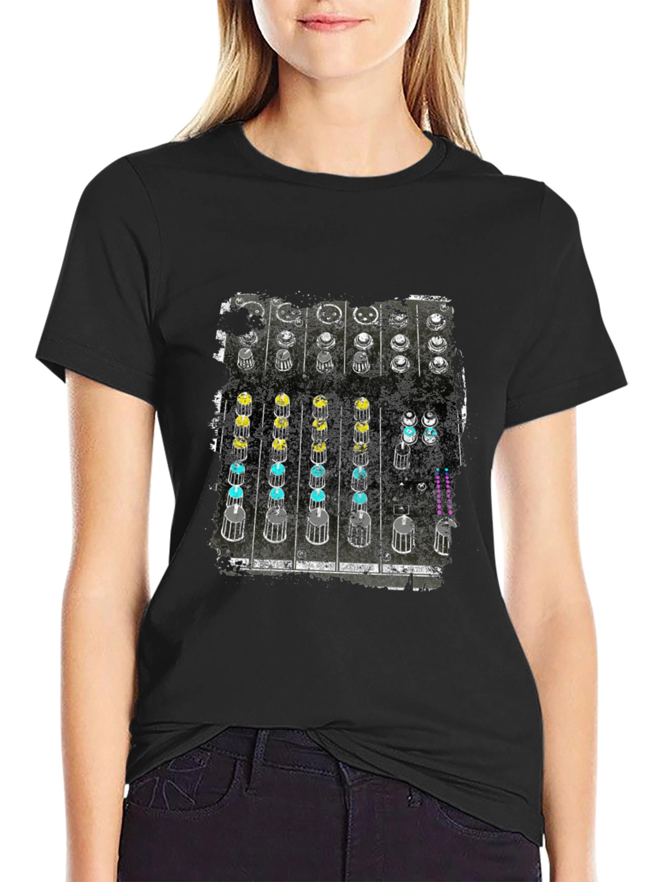 DJ Mixer Graphic Tee - Black Cotton T-Shirt