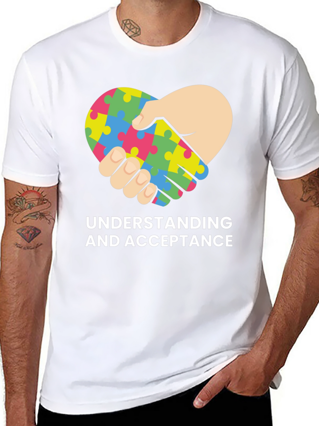 Autism Acceptance Heart Puzzle T-Shirt