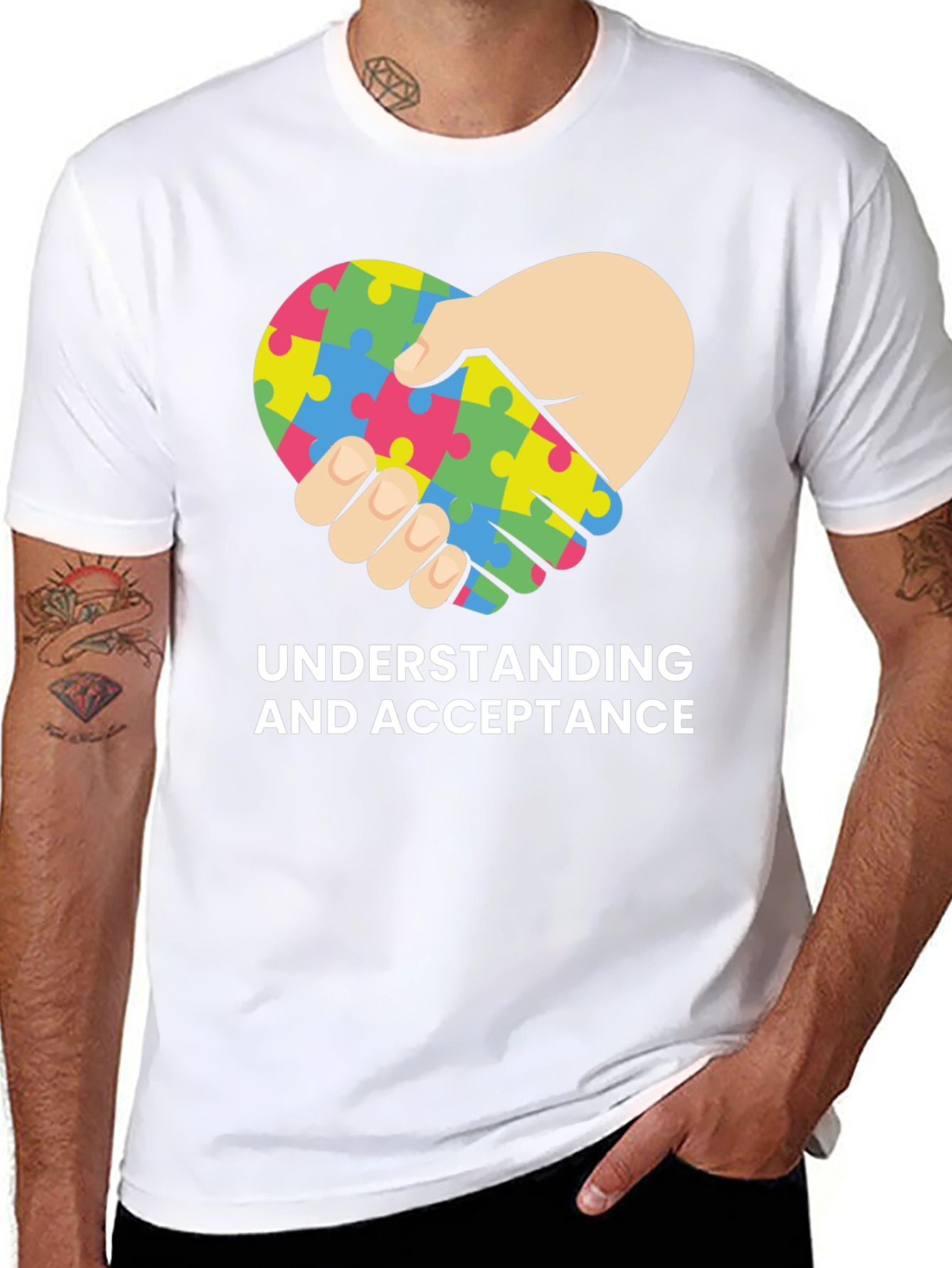 Autism Acceptance Heart Puzzle T-Shirt