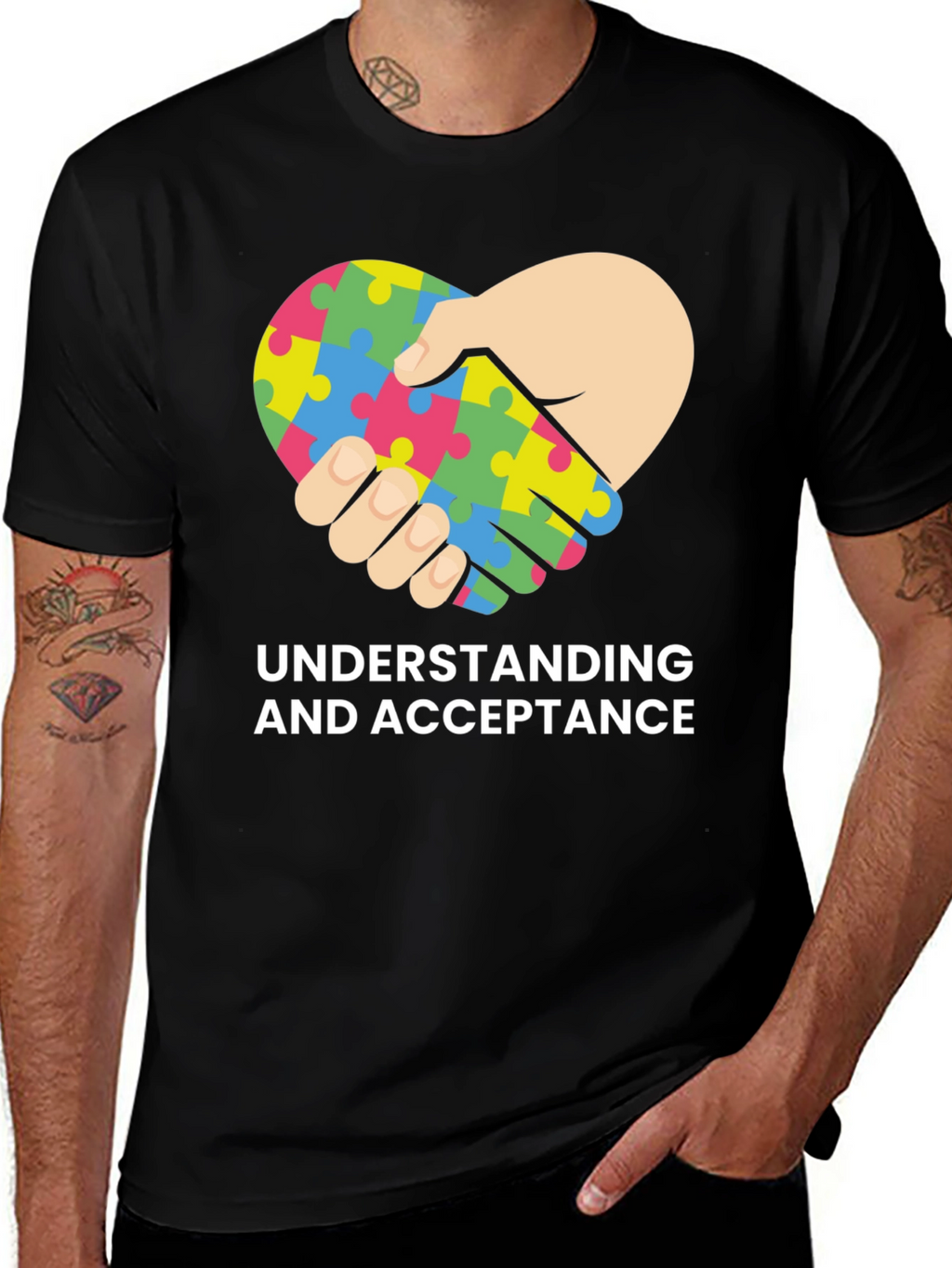 Autism Acceptance Heart Puzzle T-Shirt