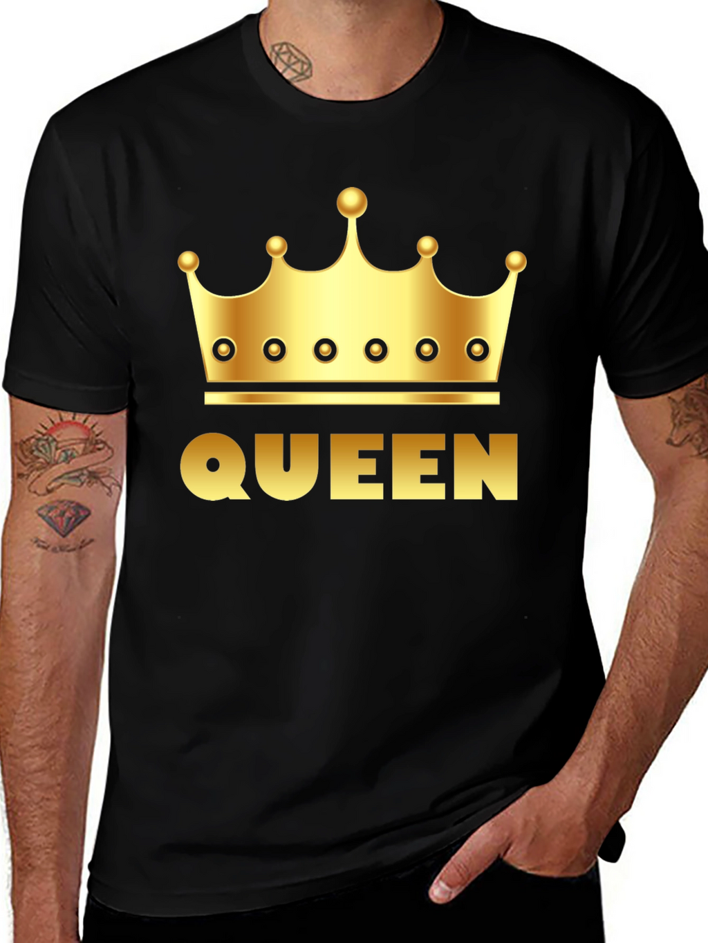 Queen Crown Graphic Black T-Shirt
