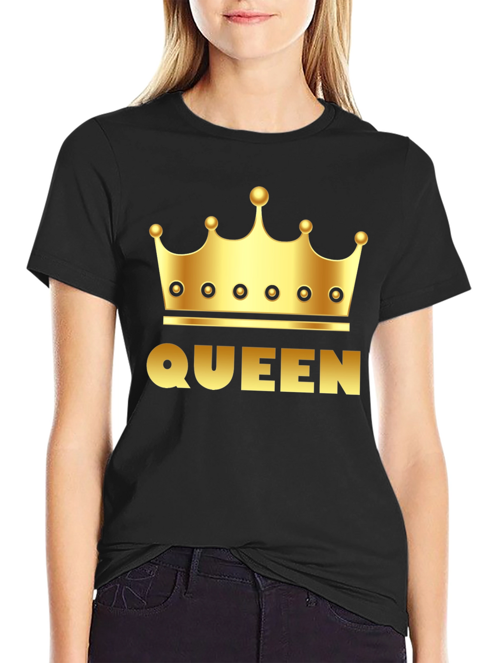 Queen Crown Graphic Black T-Shirt