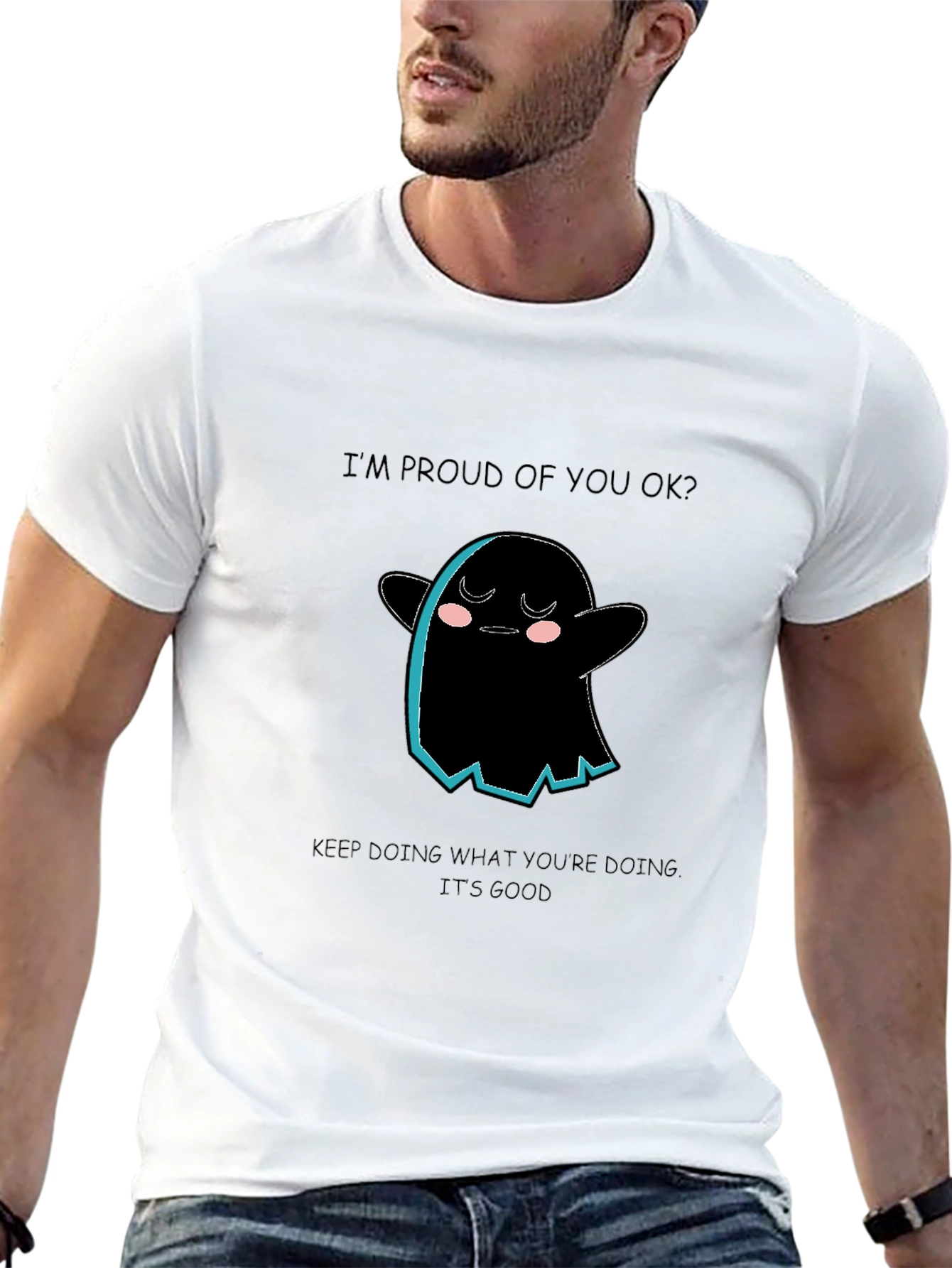 Proud Ghost Graphic Black T-Shirt