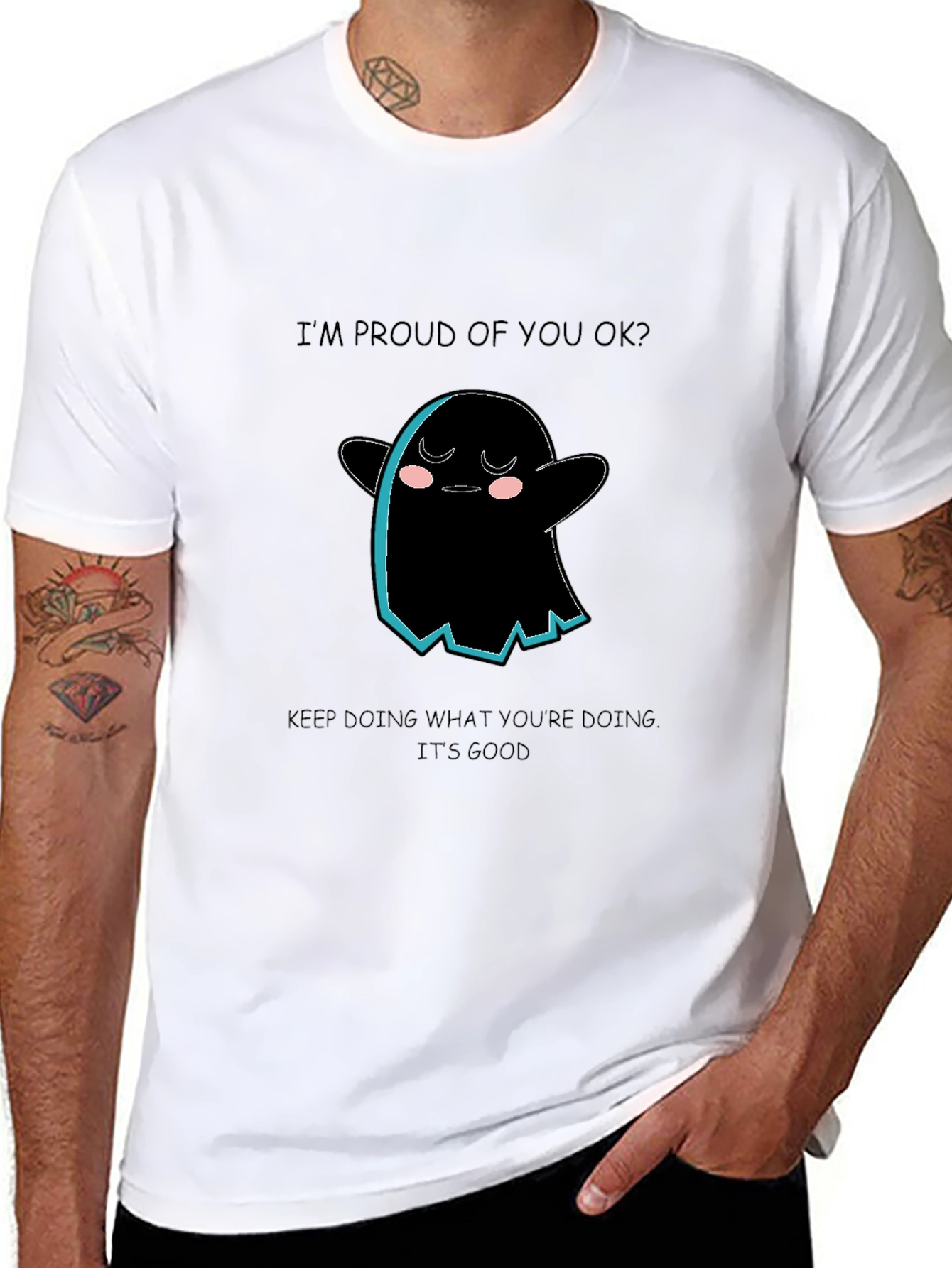 Proud Ghost Graphic Black T-Shirt