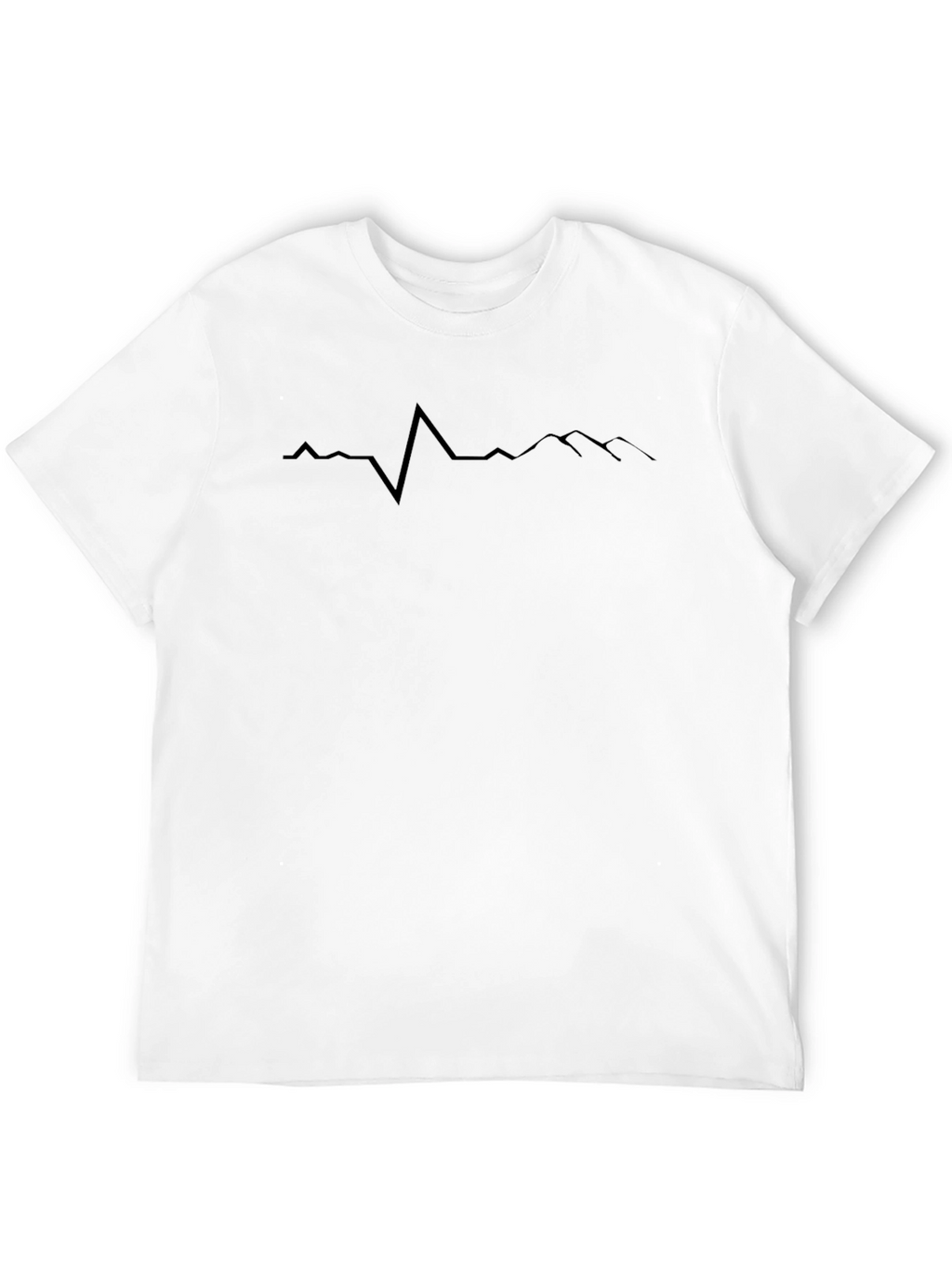 Mens Black Heartbeat Mountain Graphic T-Shirt