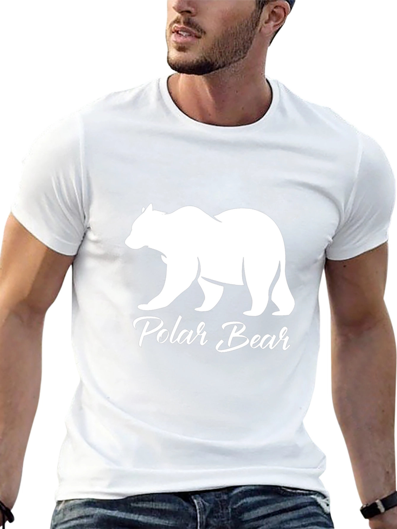 Polar Bear Graphic Tee - Stylish Black Cotton T-Shirt