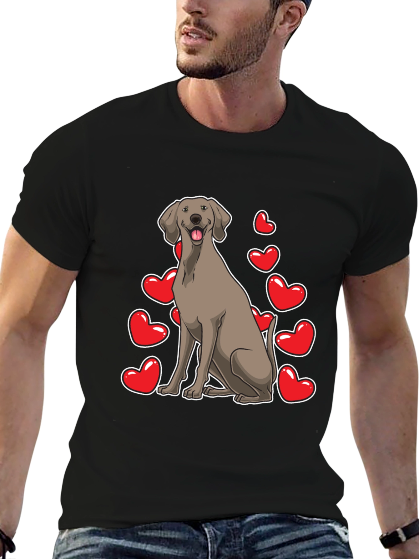 Dog and Hearts Graphic Tee