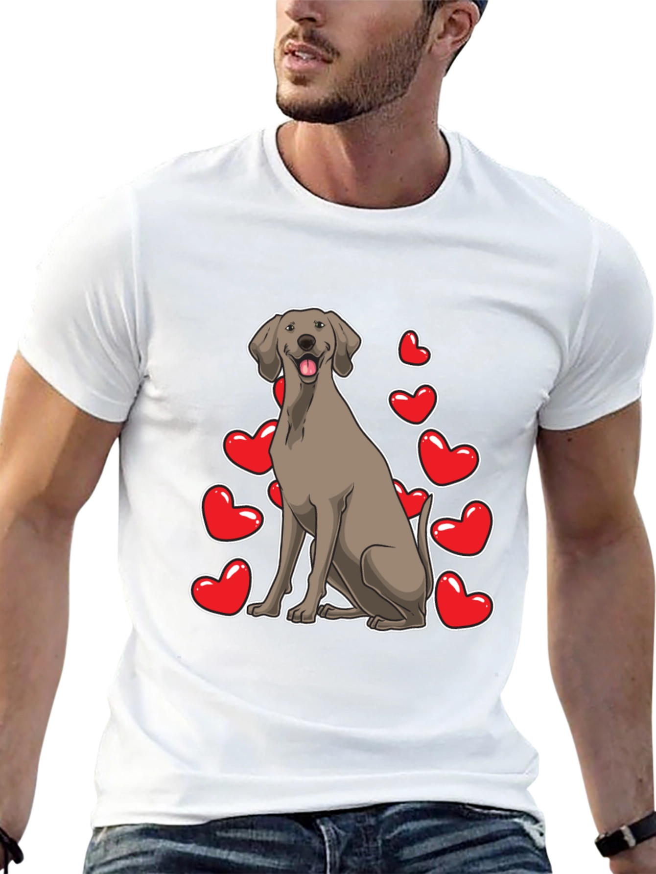 Dog and Hearts Graphic Tee