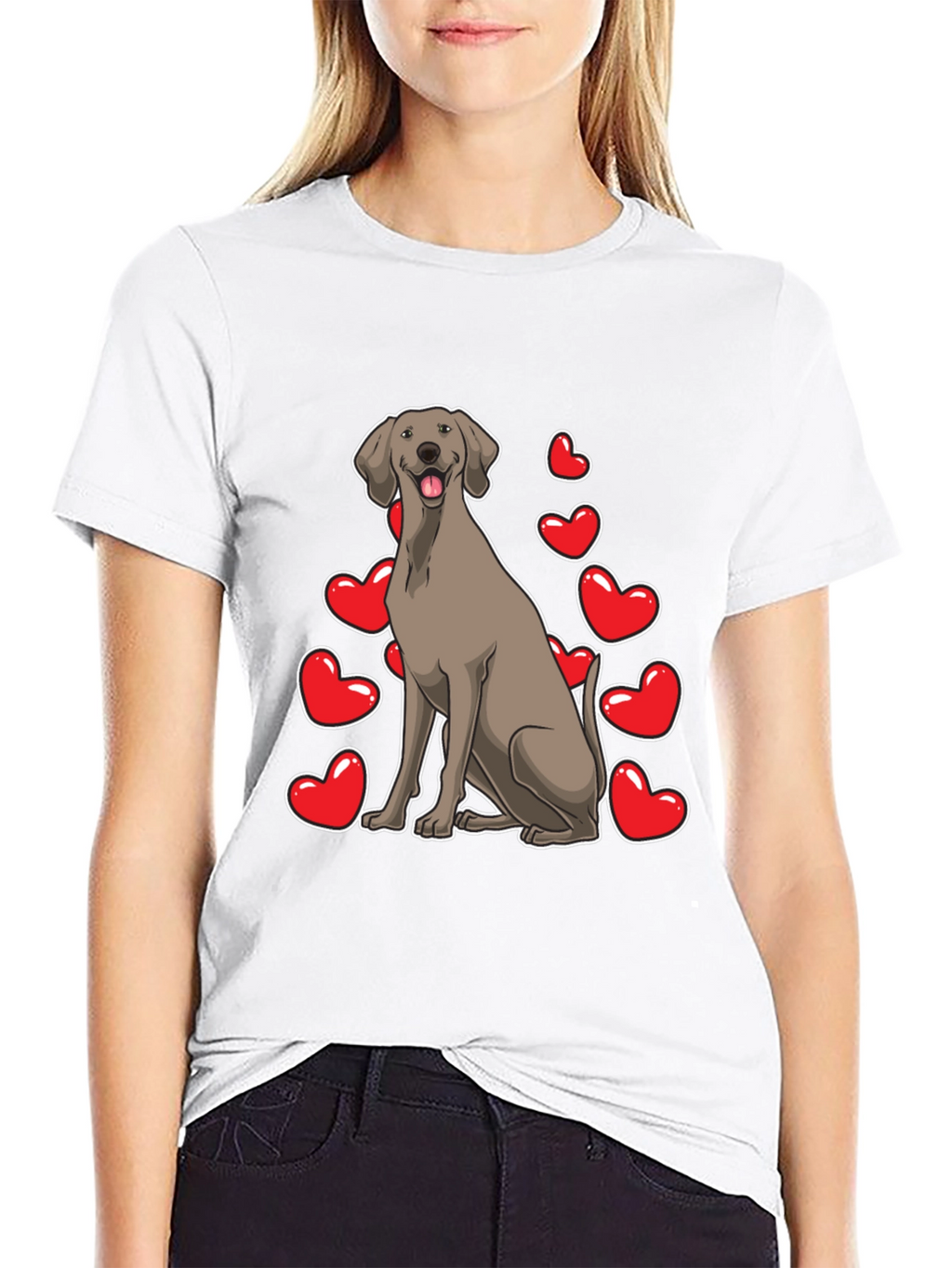 Dog and Hearts Graphic Tee