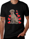Dog and Hearts Graphic Tee