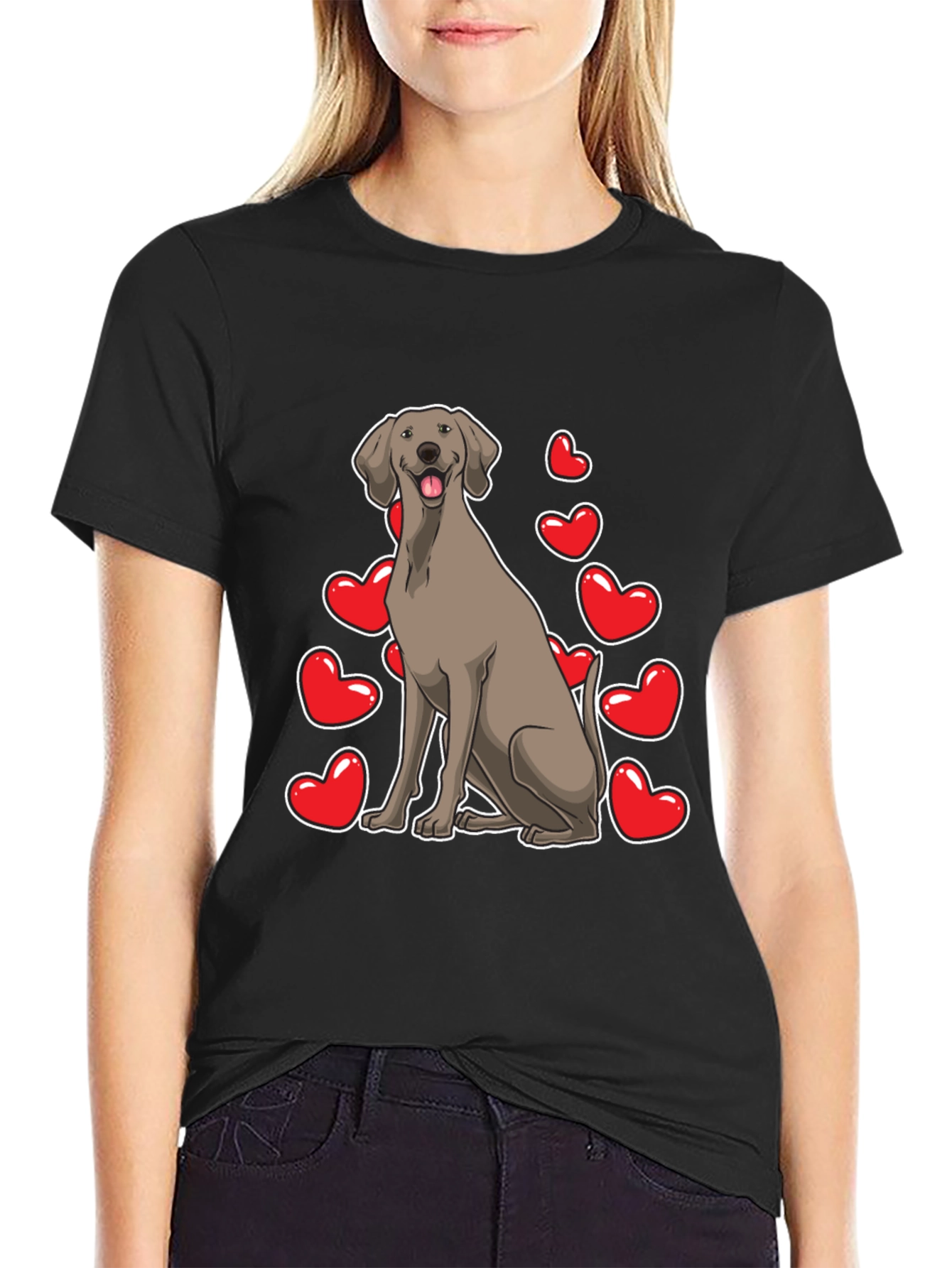 Dog and Hearts Graphic Tee