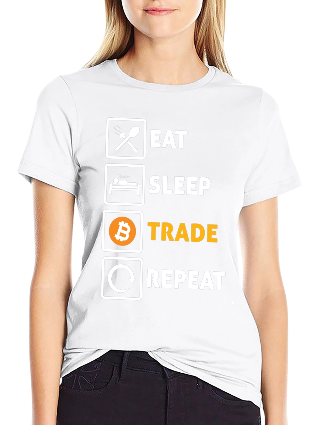 Eat Sleep Trade Repeat Bitcoin T-Shirt