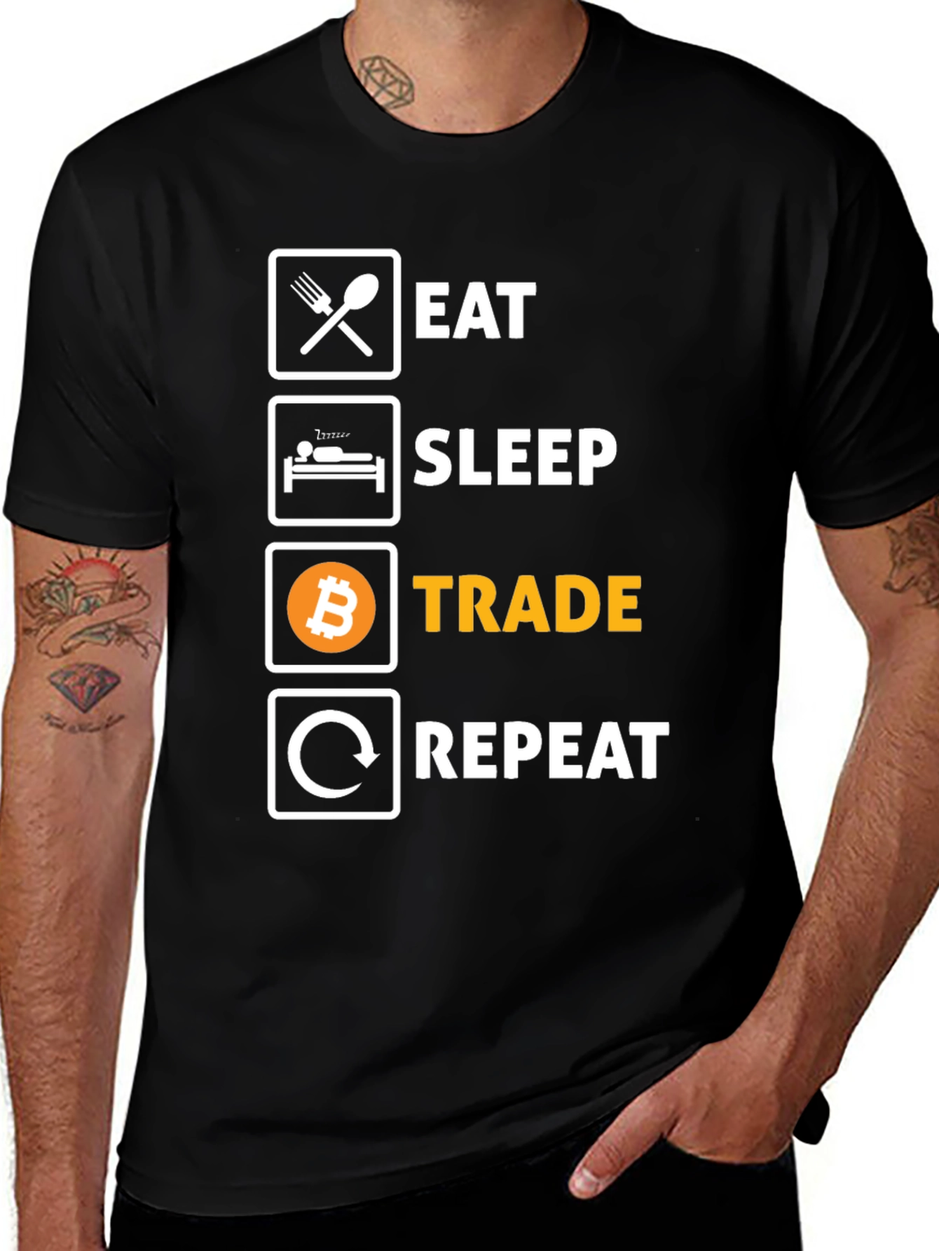 Eat Sleep Trade Repeat Bitcoin T-Shirt