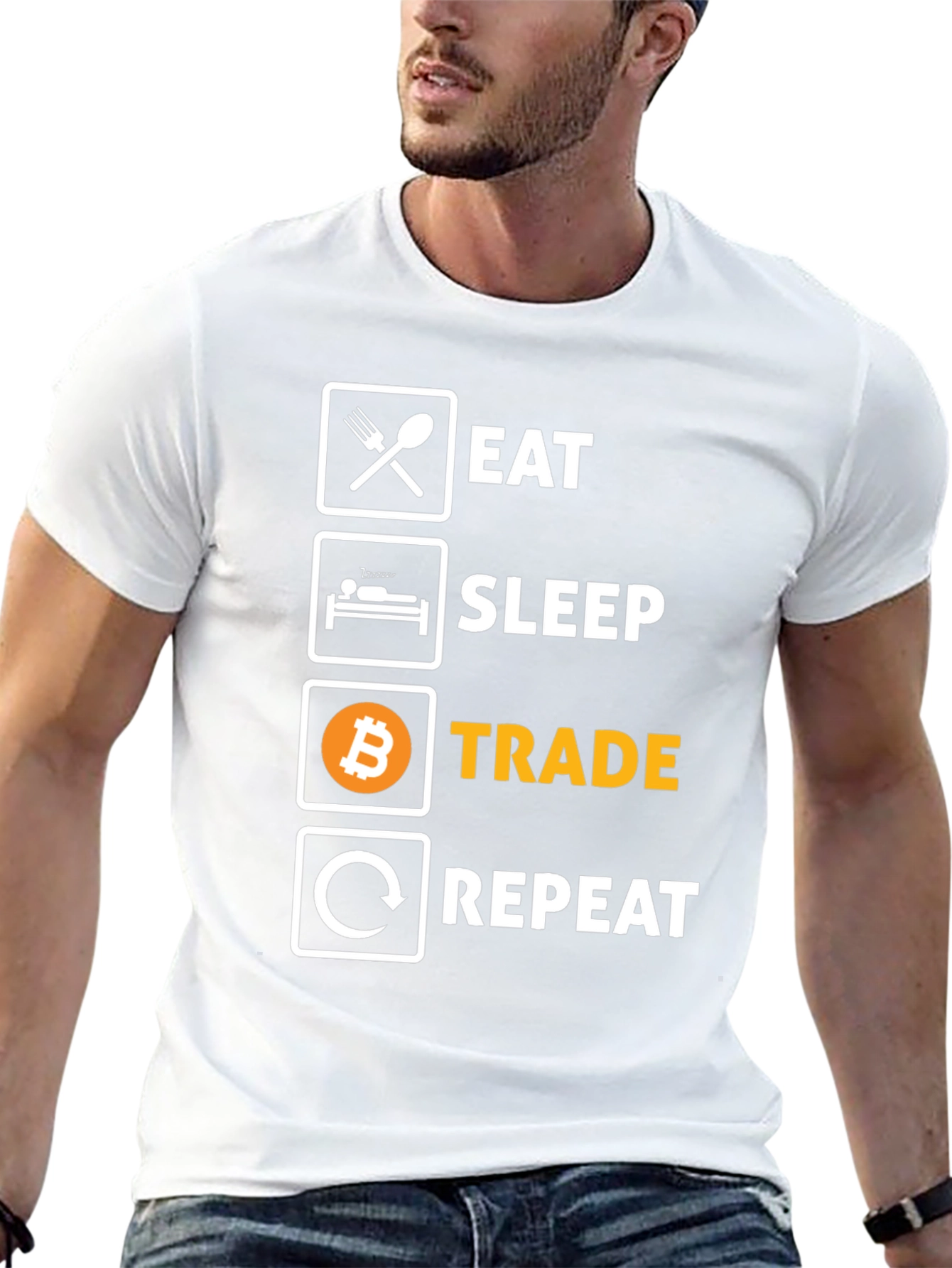 Eat Sleep Trade Repeat Bitcoin T-Shirt