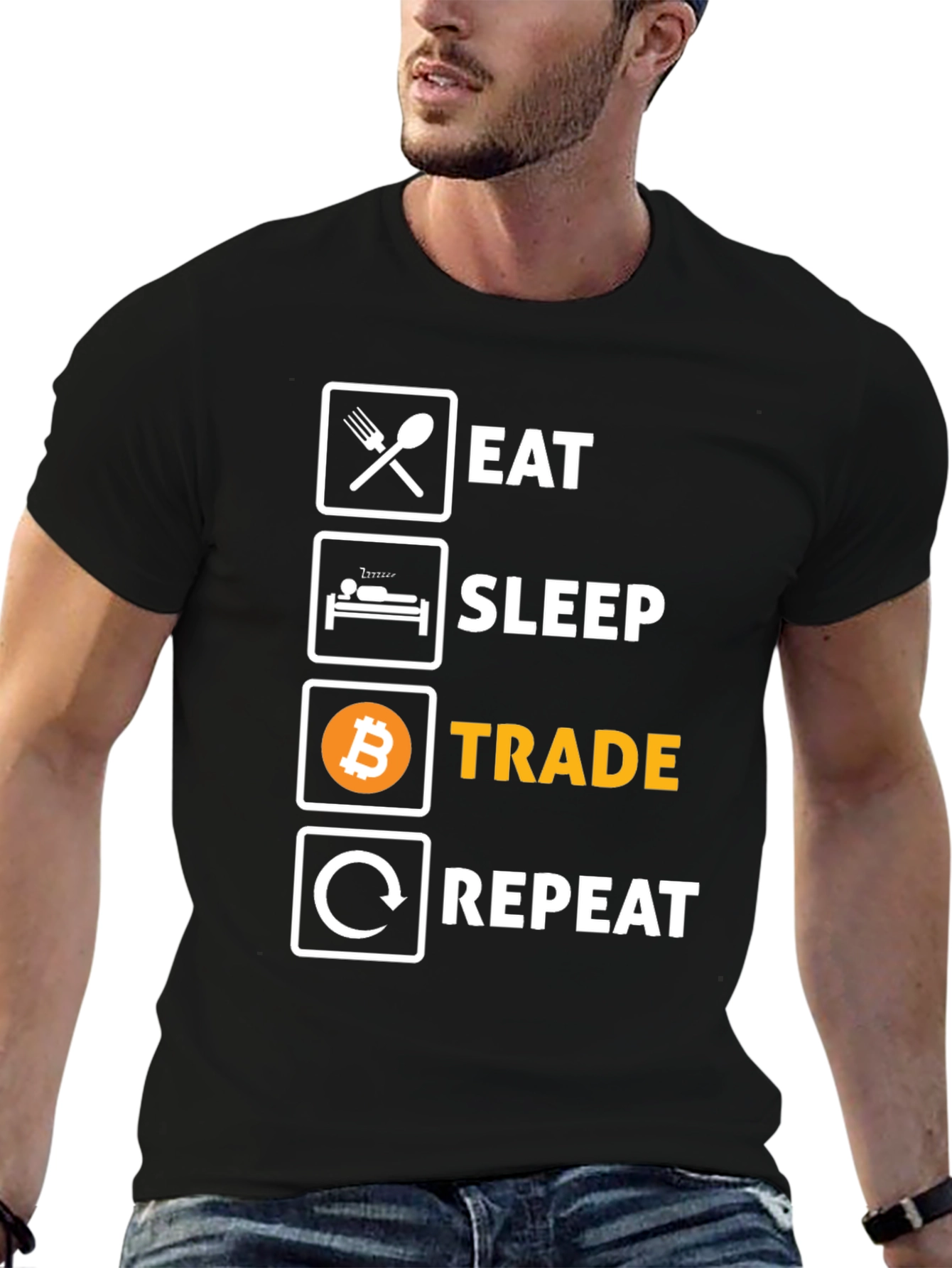 Eat Sleep Trade Repeat Bitcoin T-Shirt