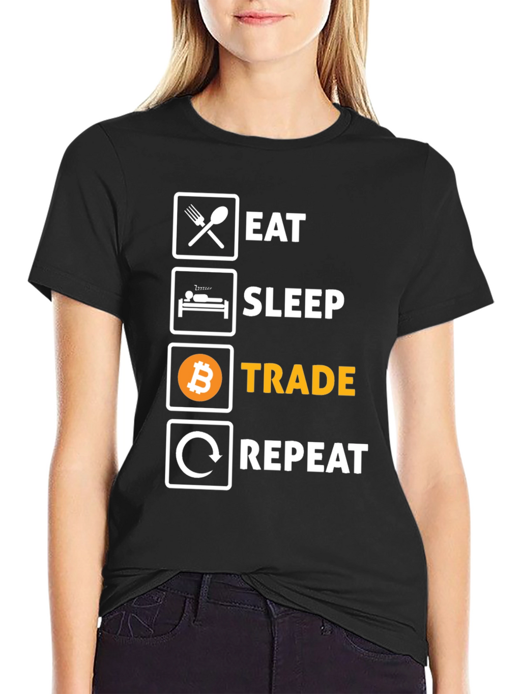 Eat Sleep Trade Repeat Bitcoin T-Shirt