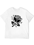 Black Rose Graphic T-Shirt - Modern Dark Aesthetic