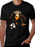 Monkey Soccer Player Graphic T-Shirt
