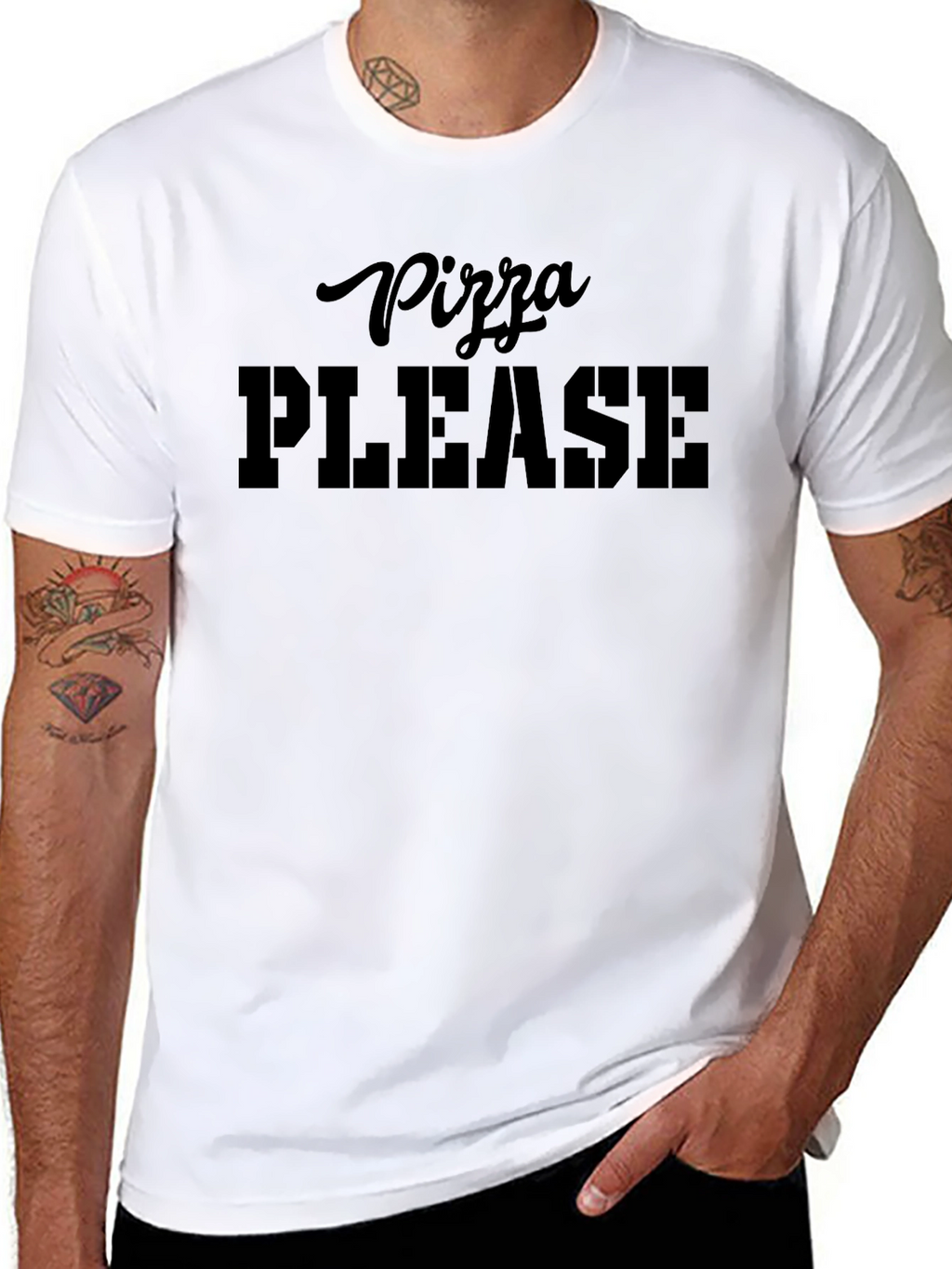 Pizza Please T-Shirt - Black Graphic Tee