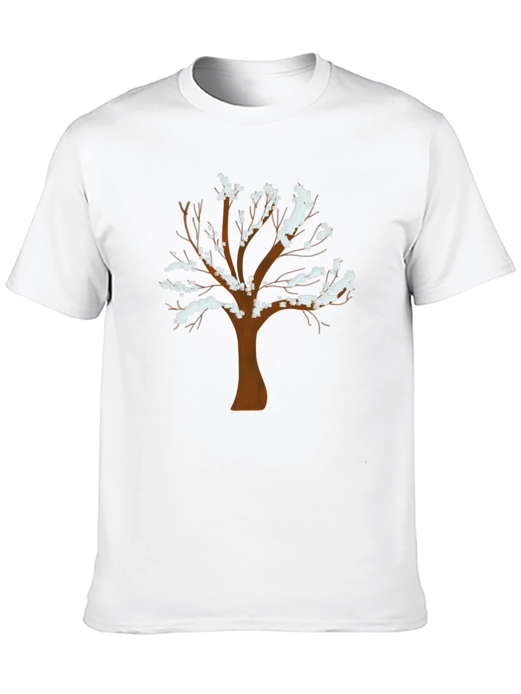 Winter Tree Graphic Tee - Black Cotton T-Shirt