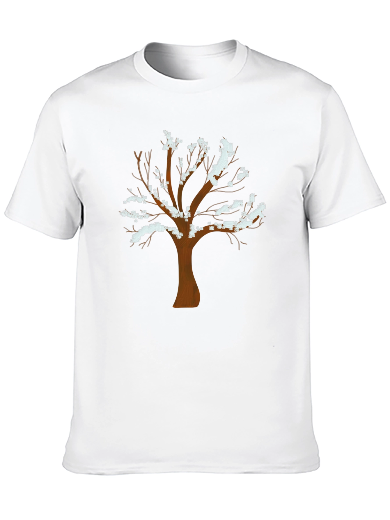 Winter Tree Graphic Tee - Black Cotton T-Shirt