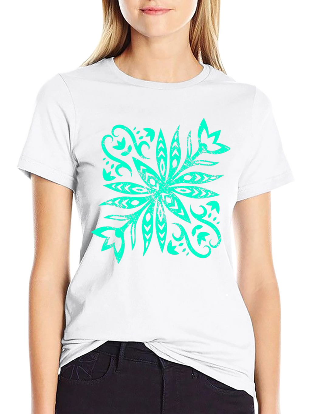 Stylish Graphic Tee - Tropical Flower Design