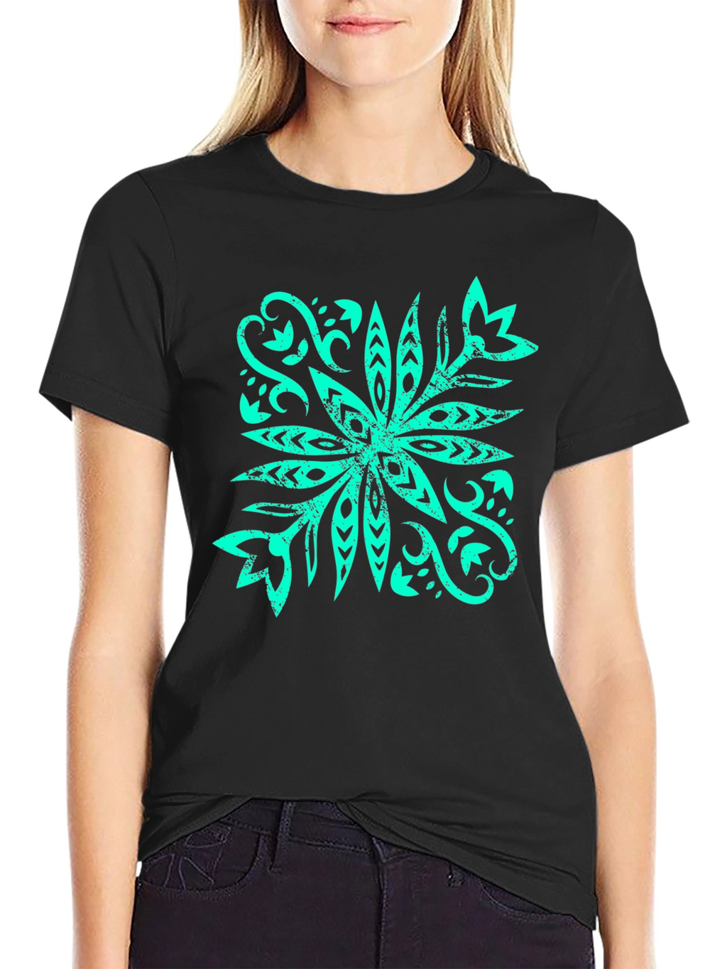 Stylish Graphic Tee - Tropical Flower Design
