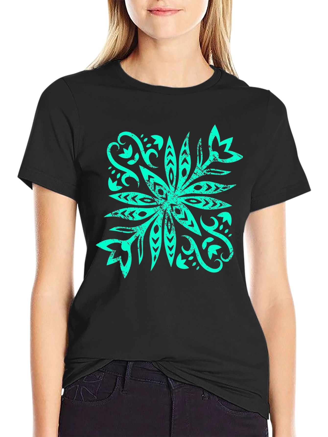 Stylish Graphic Tee - Tropical Flower Design