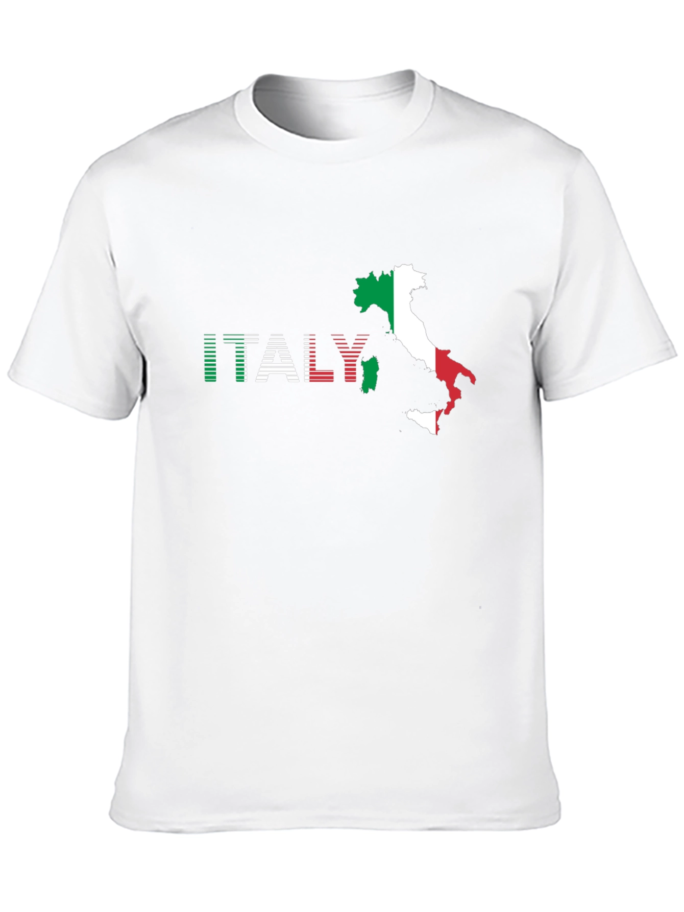 Italy Flag Map Graphic T-Shirt - Black