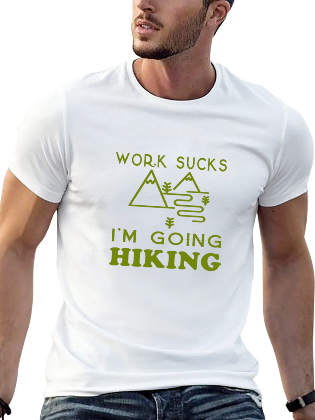 Work Sucks Im Going Hiking Graphic Tee