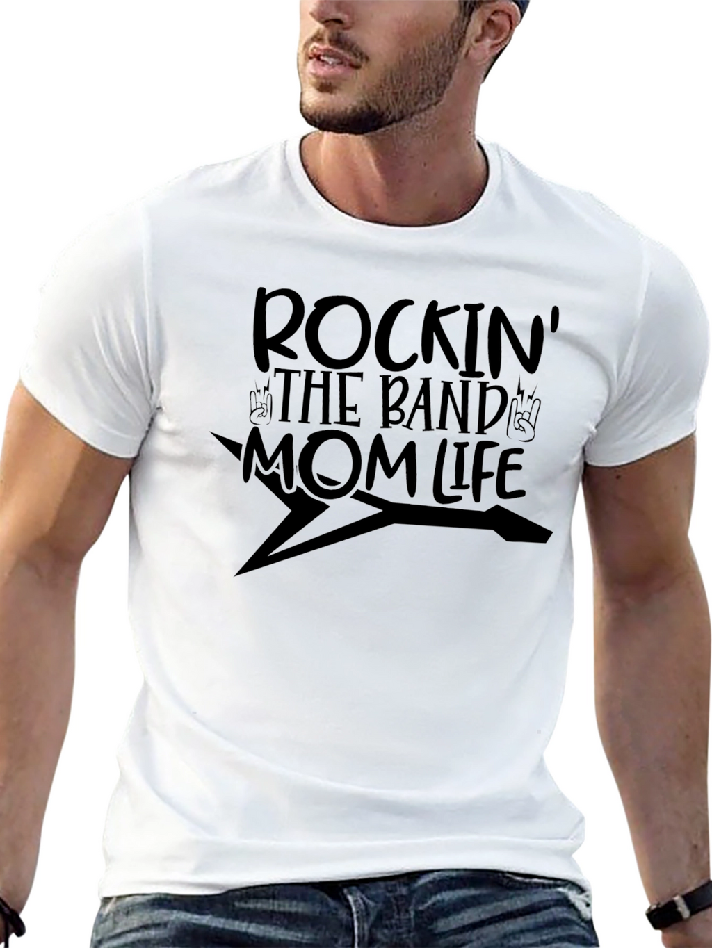 Rockin the Band Mom Life Black T-Shirt