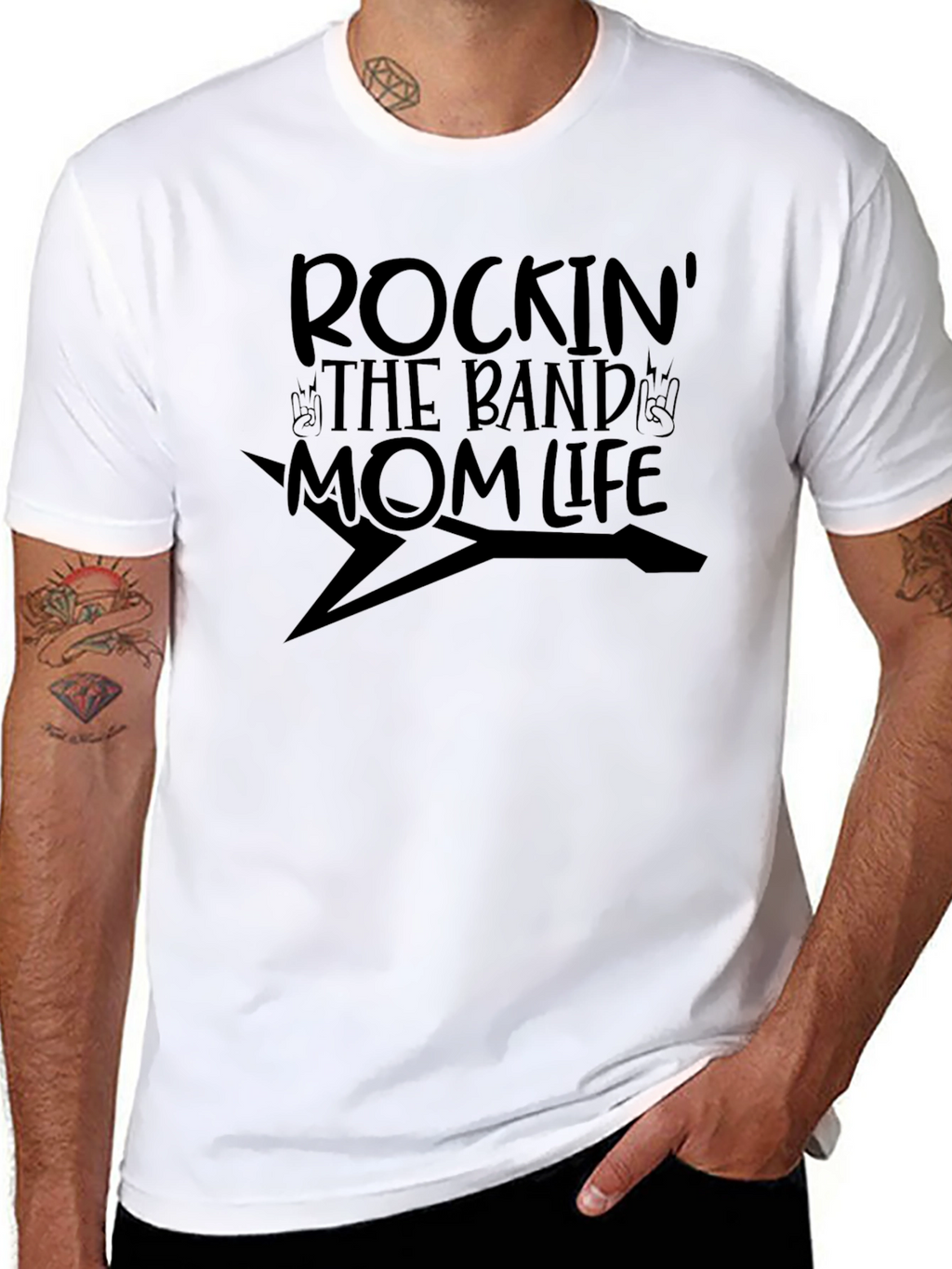 Rockin the Band Mom Life Black T-Shirt