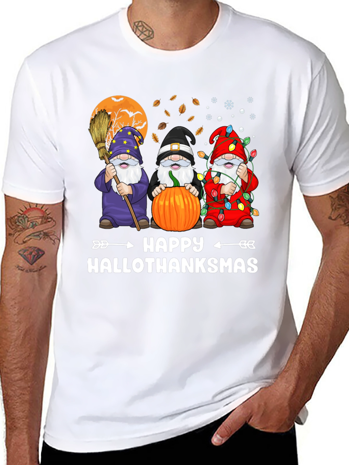 Happy Hallothanksmas Gnome Graphic Tee